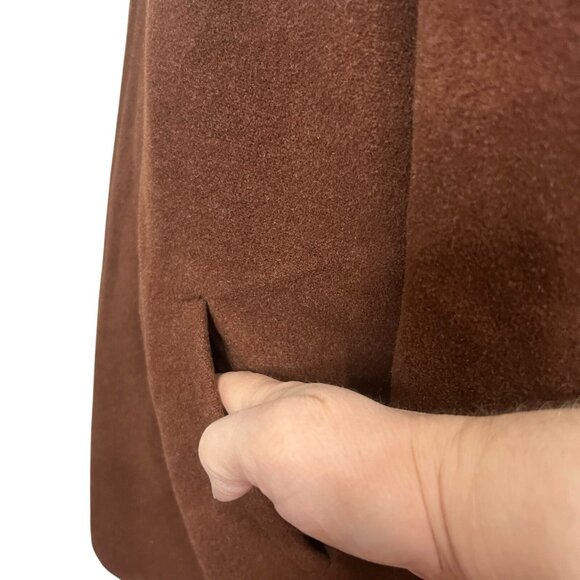 Eileen Fisher Jacket XL Brown Wool Zip Classic Aspen Chic Preppy Funnel Neck - Picture 6 of 11